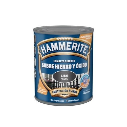 Esmalte Sobre Hierro Y Oxido Satinado 2,5 L Negro Hammerite