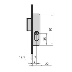 Cerradura Metalica Embutir 22X12Mm 1963A/5 Laton Sin Palanca Cvl