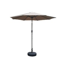 Parasol Aluminio Inclinable Taupe 2.5 M Tubo 38 Mm Con Maniv