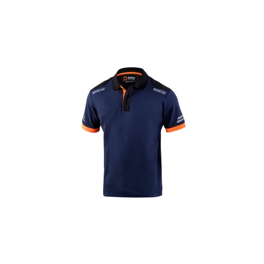 Polo Tecnico 180 Gr Azul / Naranja Fluor Talla M Sparco