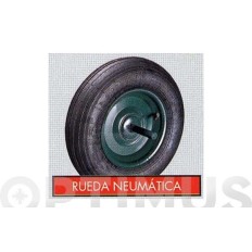 Rueda Carretilla Obras Neumatica  350 Mm, Eje  8 Mm Theca