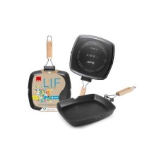 Grill Liso Aluminio Fundido Asa Abatible Lif 20 Cm Induccion