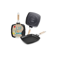 Grill Ondulado Aluminio Fundido Asa Abatible Lif 20 Cm Induc
