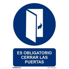 Seal Obligatorio Cerrar Las Puertas Pvc 0,7Mm 210X300Mm