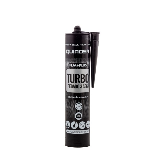 Adhesivo Sellador Fija+Plus Turbo 290 Ml Negro Quiadsa