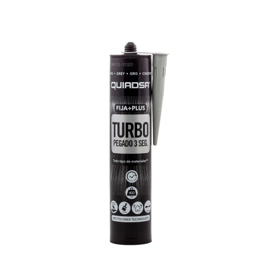 Adhesivo Sellador Fija+Plus Turbo 290 Ml Gris Quiadsa