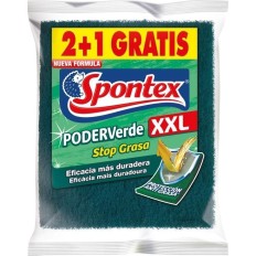 Estropajo Fibra Verde (2+1 Uds) Xxl Spontex