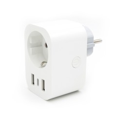 Enchufe Wifi Intel. C/Medidor De Consumo + 2 Usb A 16A 3680V