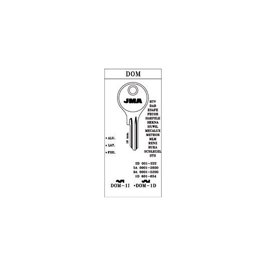 Llave Cilindro En Bruto Jma Acero Dom-1D