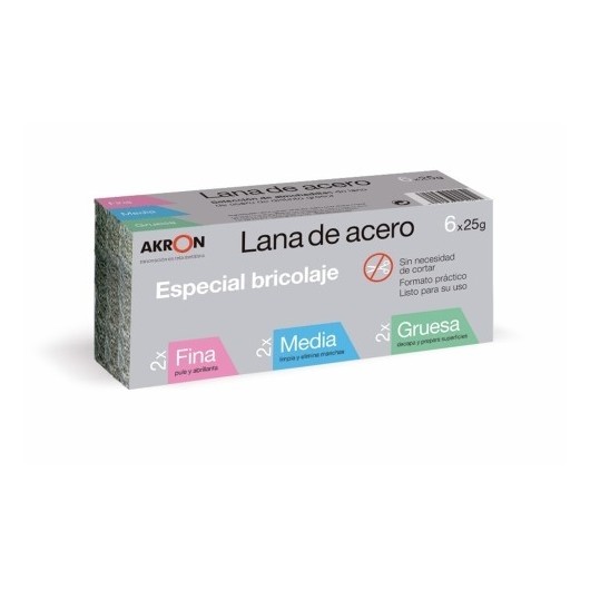 Lana Acero Akron Seleccion 2Fino+2Medio+2Grueso 6 X 25 Gr Ba