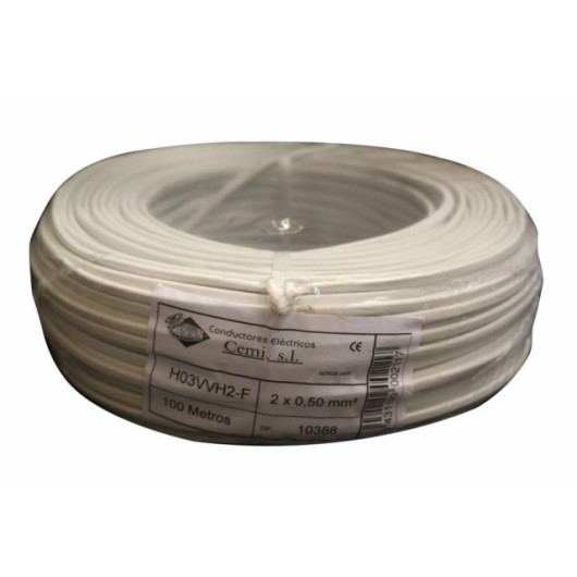 Cable Elec 2X0,50Mm Mang Nivelcable Electricidad Manguera Plano 2X0,50Mm Blanco