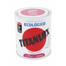 Esmalte Al Agua Ecologico Satinado 750 Ml Rosa Flamingo Titanlux