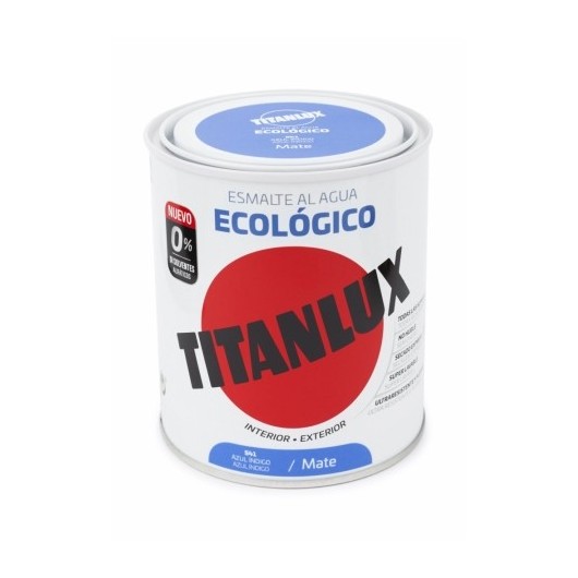 Esmalte Al Agua Ecologico Mate 750 Ml Azul Indigo Titanlux