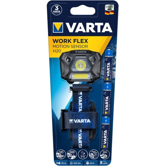 Linterna Frontal Work Flex Sensor Movimiento H20 3W Ip54 Varta