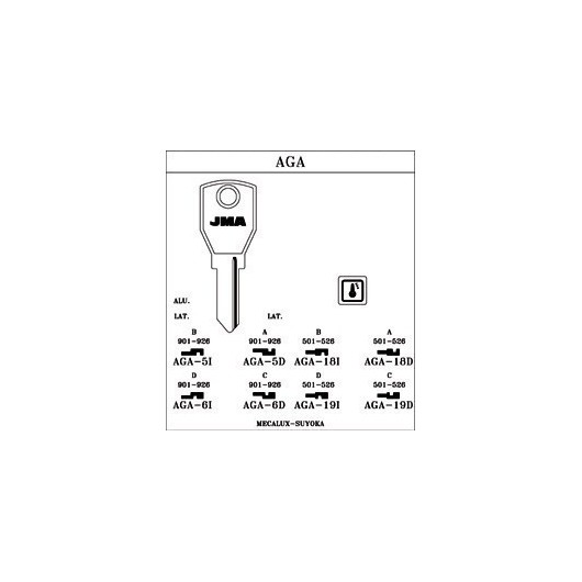 Llave Cilindro En Bruto Jma Acero Aga-18D