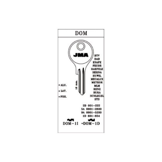 Llave Cilindro En Bruto Jma Acero Dom-1I