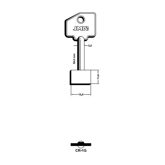 Llave De Gorja En Bruto Jma Laton Cr-1G