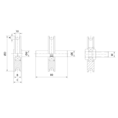 Polea Puerta Elevacion 60X10Mm 101 Canal Ebro