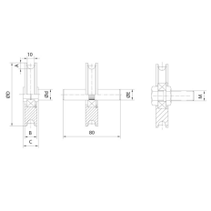 Polea Puerta Elevacion 100X10Mm 105 Canal Ebro