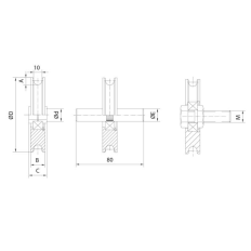 Polea Puerta Elevacion 120X10Mm 106 Canal Ebro