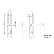 Polea Puerta Corredera 150X20Mm 109 Canal Ebro