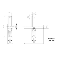 Polea Puerta Corredera 100X20Mm 123 Canal Ebro