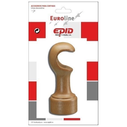 Soporte Barra Cortina 29Mm Frontal Madera Nat Epid