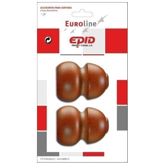 Terminal Barra Cortina 29Mm Madera Avell. Epid 2 Pz