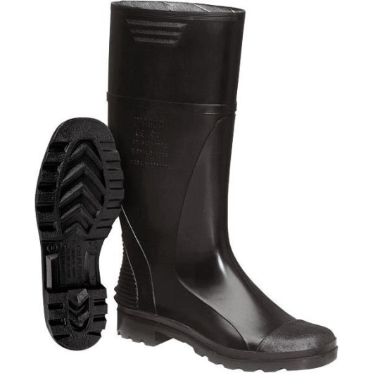 Bota Agua T41 Alta Monocolor Pvc Negro  P'Agua