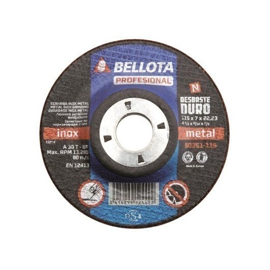 Disco Desbaste Metal 115X7X22 Mm Bellota