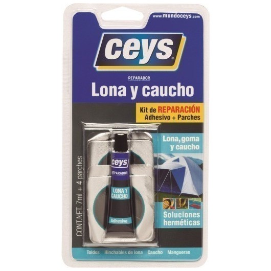 Reparador Lona Y Caucho 7 Ml Con Parches Ceys
