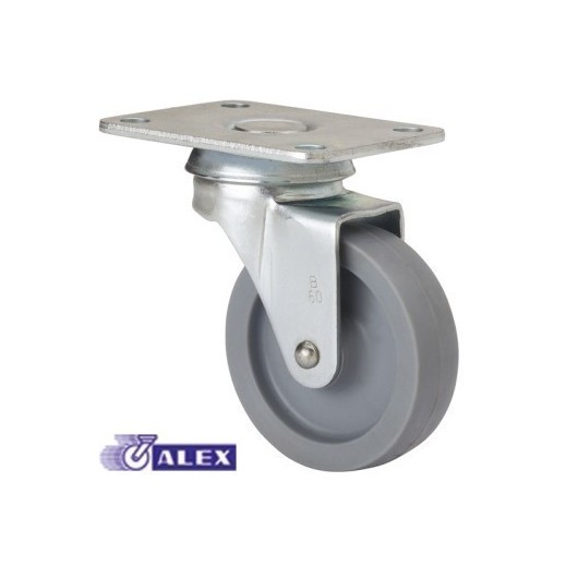 Rueda Giratoria 060Mm 3-0003 Pl.070X055 040Kg.Liso Pp Gr Bd Bp Ale