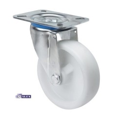 Rueda Gir 100Mm 2-0237 Pl.106X086 200Kg.Liso Pol Bl Zv Ut Al