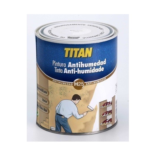 Pintura Antihumedad 750 Ml Blanco Al Disolvente Titan