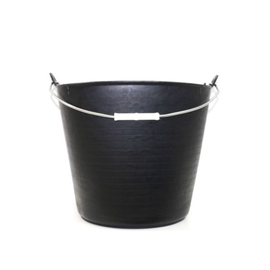 Capazo Agricola 26Lt Asa Metalica Polietileno Negro Plasvidavi