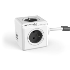 Adaptador Powercube 4T + 2 Usb 1,5 Mt Multicolor Powercube