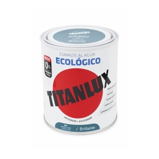 Esmalte Al Agua Ecologico Brillante 750 Ml Verde Jade Titanl