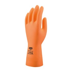 Guante Latex Naranja Flocado Talla 7 Juba