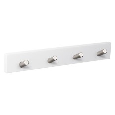Percha Pared 4 Pomos Inclinados Blanco Inox Nesu