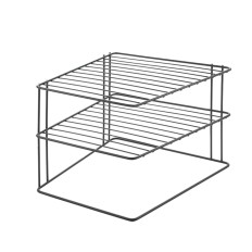 Estante Cocina Rinconera 3 Alturas Palio Plata Mate Negro Metaltex