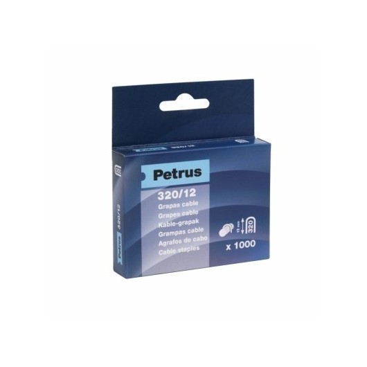 Grapa Grapadora Cable 7Mm Modelo 320 12Mm Acero  Petrus 1.000 Pz