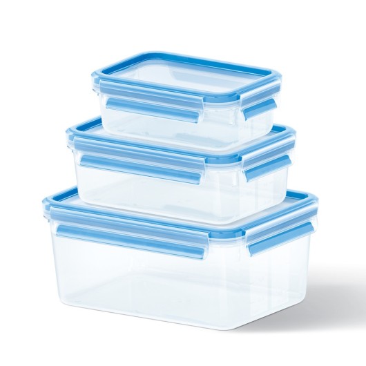 Contenedor Hermetico Set 3 Pzs Rectangular Emsa