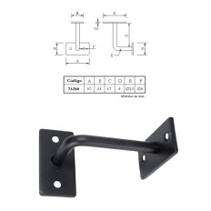 Soporte Pasamanos Atornillar Negro 67Mm Placa Rectangular Imex El Zorro