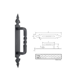 Tirador Salomonico Negro Placa 275X43Mm Imex El Zorro