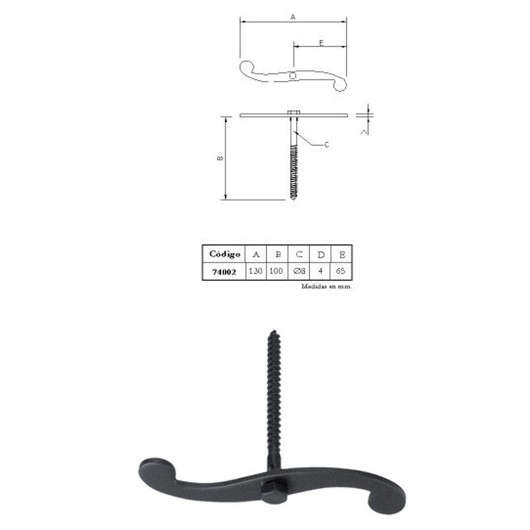 Ese Retenida Tirafondo Negro 100X130Mm Imex El Zorro