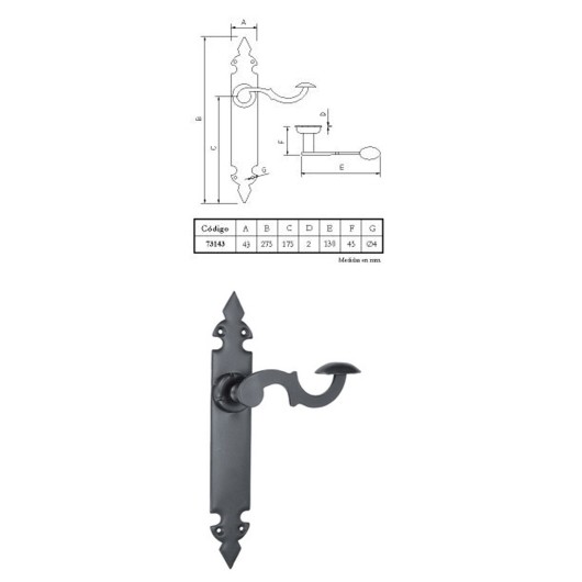 Manilla Especial Negro Placa 275X43Mm Imex El Zorro