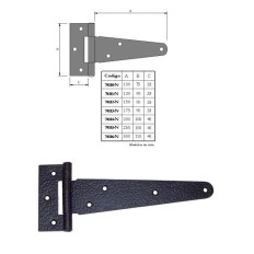 Bisagra "T" Negra 175X90Mm Imex El Zorro