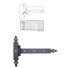 Bisagra "T" Negro 200X200Mm Imex El Zorro