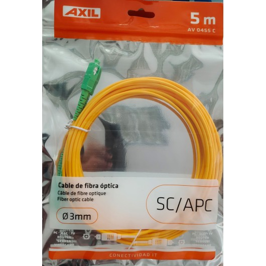 Cable Fibra Optica Conector Sc/Apc 5Mt Axil