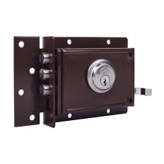 Cerradura Sobreponer 143X60Mm 231-12 Marron Picaporte/3Bulones Izquierda Jis